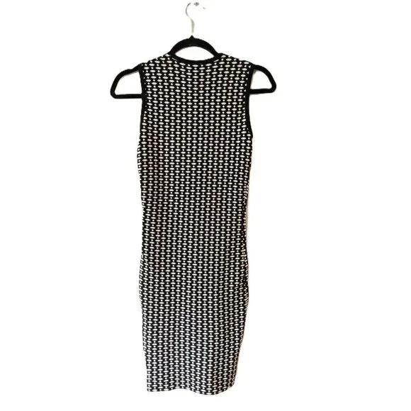 Torn By Ronny Kobo Black & White Sleeveless Patterned Knit Dress SZ XS - Picture 2 of 7